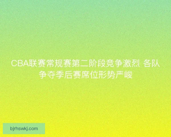 CBA联赛常规赛第二阶段竞争激烈 各队争夺季后赛席位形势严峻